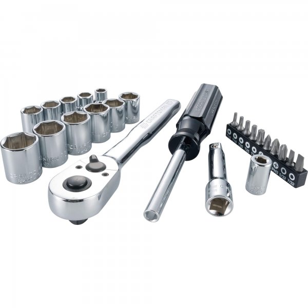 Juego de 24 piezas crique Craftsman, accesorios y tubos 3/8" - Sistema MM